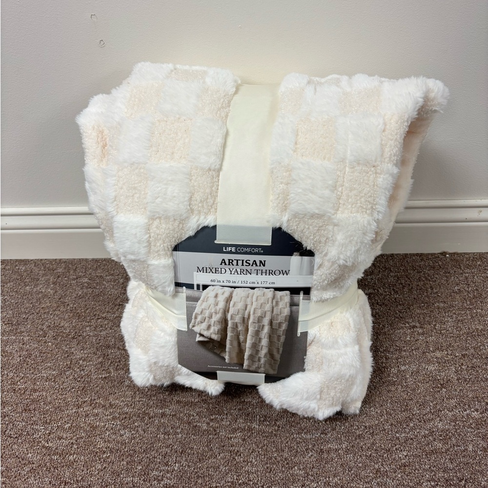 Artisan Mixed Yarn Throw Blanket